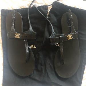 Chanel women’s black sandals